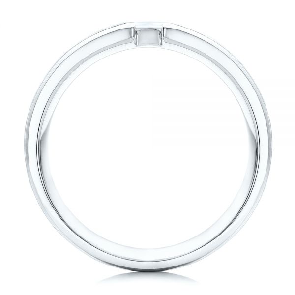 18k White Gold And Platinum 18k White Gold And Platinum Custom Two-tone Men's Band - Front View -  102073