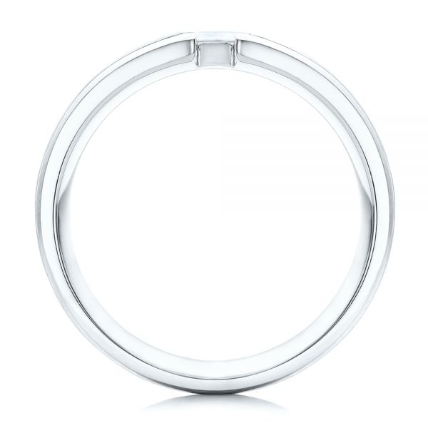 Platinum And 18K Gold Platinum And 18K Gold Custom Two-tone Men's Band - Front View -  102073