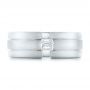 14k White Gold And Platinum 14k White Gold And Platinum Custom Two-tone Men's Band - Top View -  102073 - Thumbnail