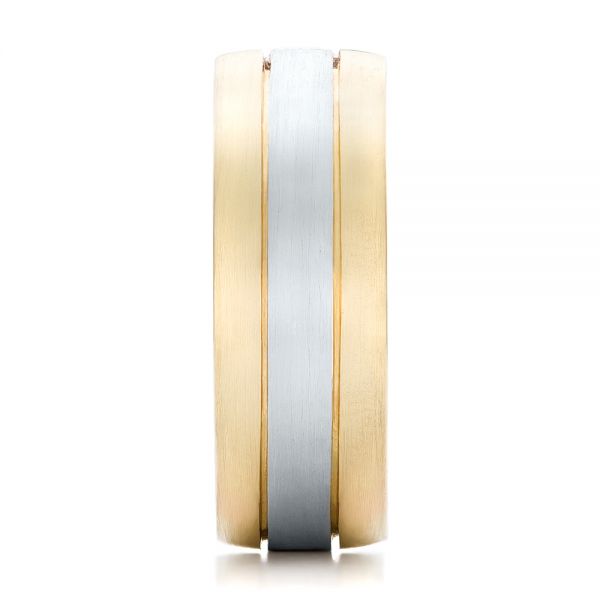 18k Yellow Gold And 14K Gold 18k Yellow Gold And 14K Gold Custom Two-tone Men's Band - Side View -  102073