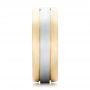 14k Yellow Gold And Platinum Custom Two-tone Men's Band - Side View -  102073 - Thumbnail