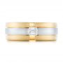 18k Yellow Gold And Platinum 18k Yellow Gold And Platinum Custom Two-tone Men's Band - Top View -  102073 - Thumbnail