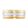 14k Yellow Gold And 14K Gold 14k Yellow Gold And 14K Gold Custom Two-tone Men's Band - Top View -  102073 - Thumbnail