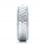  Platinum And Platinum Platinum And Platinum Custom Two-tone Hammered Finish And Diamond Men's Band - Side View -  100864 - Thumbnail