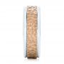  18K Gold And 14k Rose Gold 18K Gold And 14k Rose Gold Custom Two-tone Hammered Men's Band - Side View -  103016 - Thumbnail