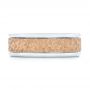  18K Gold And 18k Rose Gold 18K Gold And 18k Rose Gold Custom Two-tone Hammered Men's Band - Top View -  103016 - Thumbnail