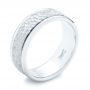  Platinum And Platinum Platinum And Platinum Custom Two-tone Hammered Men's Band - Three-Quarter View -  103016 - Thumbnail
