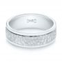  Platinum And 18k White Gold Platinum And 18k White Gold Custom Two-tone Hammered Men's Band - Flat View -  103016 - Thumbnail