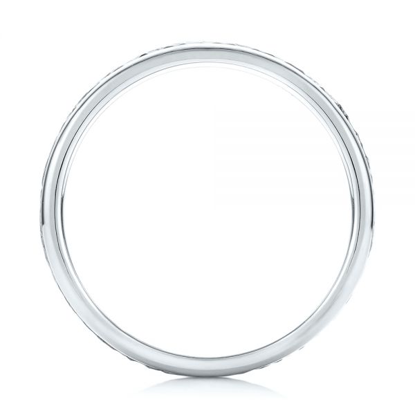 18K Gold And 18k White Gold 18K Gold And 18k White Gold Custom Two-tone Hammered Men's Band - Front View - 103016