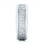 Platinum And 18k White Gold Platinum And 18k White Gold Custom Two-tone Hammered Men's Band - Side View -  103016 - Thumbnail