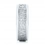  18K Gold And 14k White Gold 18K Gold And 14k White Gold Custom Two-tone Hammered Men's Band - Side View -  103016 - Thumbnail