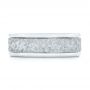  Platinum And 14k White Gold Platinum And 14k White Gold Custom Two-tone Hammered Men's Band - Top View -  103016 - Thumbnail