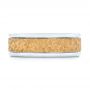  Platinum And 14k Yellow Gold Platinum And 14k Yellow Gold Custom Two-tone Hammered Men's Band - Top View -  103016 - Thumbnail