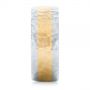  Platinum And 18k Yellow Gold Platinum And 18k Yellow Gold Custom Two-tone Hammered Satin Finish Wedding Ring - Side View -  102986 - Thumbnail