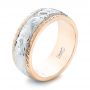 18k Rose Gold And 14K Gold 18k Rose Gold And 14K Gold Custom Two-tone Hand Engraved Men's Band - Three-Quarter View -  103348 - Thumbnail