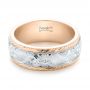 18k Rose Gold And 14K Gold 18k Rose Gold And 14K Gold Custom Two-tone Hand Engraved Men's Band - Flat View -  103348 - Thumbnail