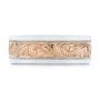  14K Gold And 14k Rose Gold 14K Gold And 14k Rose Gold Custom Two-tone Hand Engraved Men's Band - Top View -  104864 - Thumbnail