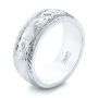  Platinum And Platinum Platinum And Platinum Custom Two-tone Hand Engraved Men's Band - Three-Quarter View -  103348 - Thumbnail