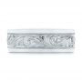  14K Gold And 14k White Gold 14K Gold And 14k White Gold Custom Two-tone Hand Engraved Men's Band - Top View -  104864 - Thumbnail