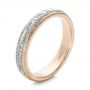 14k Rose Gold And Platinum Custom Two-tone Hand Engraved Men's Wedding Band