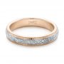 18k Rose Gold And Platinum 18k Rose Gold And Platinum Custom Two-tone Hand Engraved Men's Wedding Band - Flat View -  102069 - Thumbnail