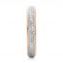 14k Rose Gold And Platinum 14k Rose Gold And Platinum Custom Two-tone Hand Engraved Men's Wedding Band - Side View -  102069 - Thumbnail
