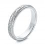 18k White Gold And Platinum Custom Two-tone Hand Engraved Men's Wedding Band