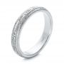 14k White Gold And Platinum Custom Two-tone Hand Engraved Men's Wedding Band