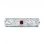  Platinum And Platinum Platinum And Platinum Custom Two-tone Hand Engraved Ruby Men's Band - Top View -  103485 - Thumbnail