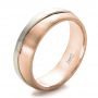 14k Rose Gold And 18K Gold 14k Rose Gold And 18K Gold Custom Two-tone Men's Band - Three-Quarter View -  1199 - Thumbnail