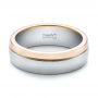  Platinum And 14k Rose Gold Platinum And 14k Rose Gold Custom Two-tone Men's Band - Flat View -  100825 - Thumbnail