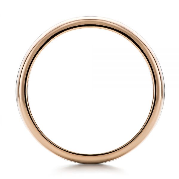 Platinum And 18k Rose Gold Platinum And 18k Rose Gold Custom Two-tone Men's Band - Front View - 100825