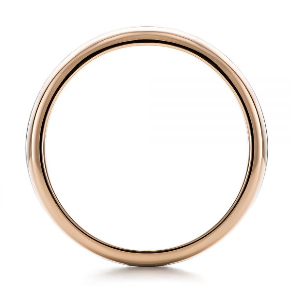  14K Gold And 14k Rose Gold Custom Two-tone Men's Band - Front View -  100825