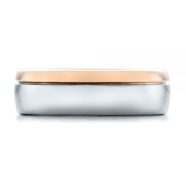 Platinum And 18k Rose Gold Platinum And 18k Rose Gold Custom Two-tone Men's Band - Top View - 100825