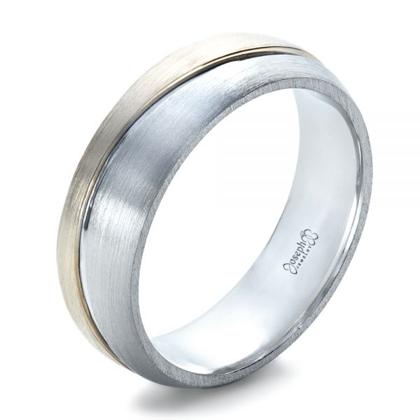  Platinum And Platinum Platinum And Platinum Custom Two-tone Men's Band - Three-Quarter View -  1199