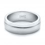  Platinum And 14k White Gold Platinum And 14k White Gold Custom Two-tone Men's Band - Flat View -  100825 - Thumbnail