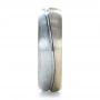  Platinum And 14K Gold Custom Two-tone Men's Band - Side View -  1199 - Thumbnail