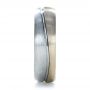 14k White Gold And 18K Gold 14k White Gold And 18K Gold Custom Two-tone Men's Band - Side View -  1199 - Thumbnail