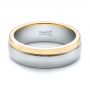  14K Gold And 18k Yellow Gold 14K Gold And 18k Yellow Gold Custom Two-tone Men's Band - Flat View -  100825 - Thumbnail