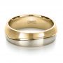 14k Yellow Gold And 14K Gold 14k Yellow Gold And 14K Gold Custom Two-tone Men's Band - Flat View -  1199 - Thumbnail