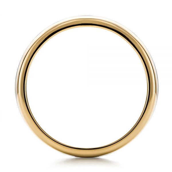  Platinum And 14k Yellow Gold Platinum And 14k Yellow Gold Custom Two-tone Men's Band - Front View -  100825