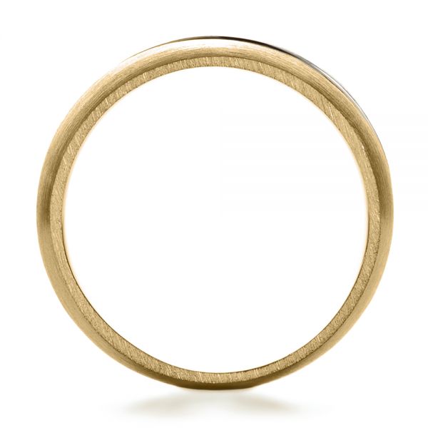 14k Yellow Gold And Platinum 14k Yellow Gold And Platinum Custom Two-tone Men's Band - Front View -  1199