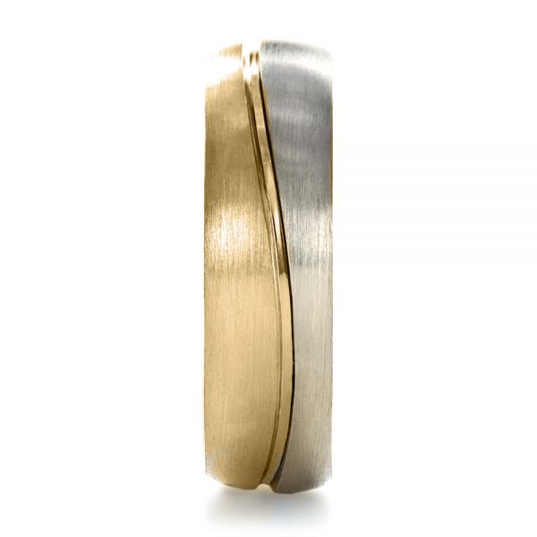14k Yellow Gold And 14K Gold 14k Yellow Gold And 14K Gold Custom Two-tone Men's Band - Side View - 1199