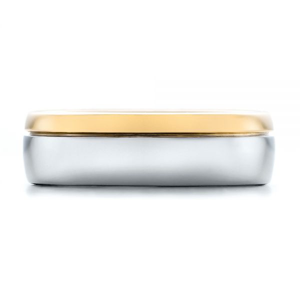  Platinum And 14k Yellow Gold Platinum And 14k Yellow Gold Custom Two-tone Men's Band - Top View -  100825