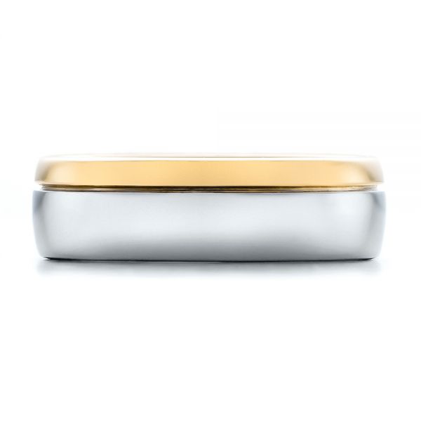  Platinum And 18k Yellow Gold Platinum And 18k Yellow Gold Custom Two-tone Men's Band - Top View -  100825