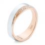 14k Rose Gold And 14K Gold Custom Two-tone Men's Diamond Wedding Band - Three-Quarter View -  104291 - Thumbnail