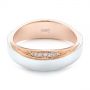 14k Rose Gold And 14K Gold Custom Two-tone Men's Diamond Wedding Band - Flat View -  104291 - Thumbnail