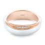 14k Rose Gold And 18K Gold 14k Rose Gold And 18K Gold Custom Two-tone Men's Diamond Wedding Band - Flat View -  104291 - Thumbnail