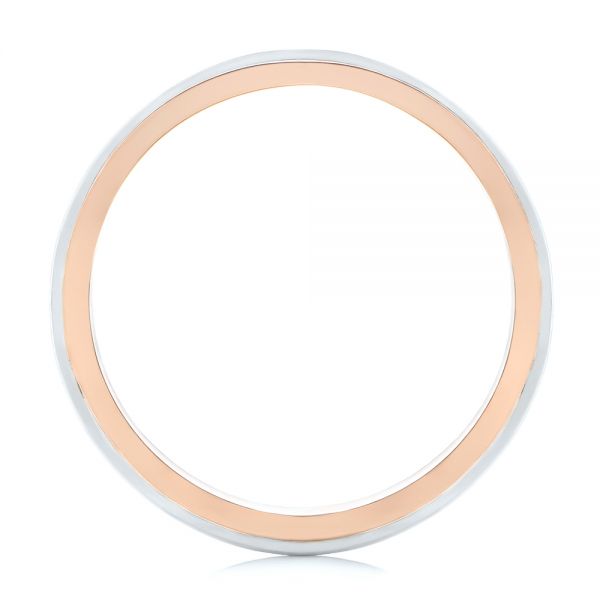 14k Rose Gold And Platinum 14k Rose Gold And Platinum Custom Two-tone Men's Diamond Wedding Band - Front View -  104291