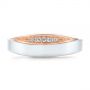 14k Rose Gold And 18K Gold 14k Rose Gold And 18K Gold Custom Two-tone Men's Diamond Wedding Band - Top View -  104291 - Thumbnail